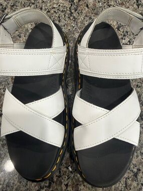 Dr. Martens Black Slide with Embossed Logo Platforms